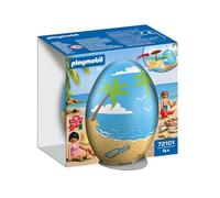 Playmobil 72101 Play Egg: Beach Holiday - Surprise Egg with Figures, Turtle & Be