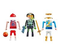 PLAYMOBIL 9828 Figuras Niño 3 en 1 - Príncipe, Jugador de Basket ó Explorador Espacial