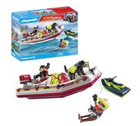 PLAYMOBIL Action Heroes 71464 Bote de Bomberos con Moto acuática, emocionante Re
