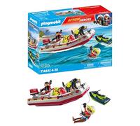 PLAYMOBIL Action Heroes 71464 Bote de Bomberos con Moto acuática, emocionante Rescate, con Gafas de Buceo y Aletas, Juegos de rol imaginativos y Divertidos, Juguetes para niños a Partir de 4 años