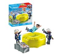 PLAYMOBIL Action Heroes 71465 Bomberos con colchoneta, con Cascos, un megáfono y un extintor, Juegos de rol imaginativos y Divertidos, Juguetes para niños a Partir de 4 años