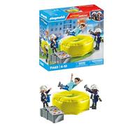 PLAYMOBIL Action Heroes 71465 Bomberos con colchoneta, con Cascos, un megáfono y un extintor, Juegos de rol imaginativos y Divertidos, Juguetes para niños a Partir de 4 años
