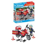 Playmobil 71466 Action Heroes: Motorcycle & Oil Spill Incident, with a radio and