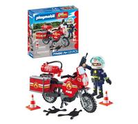 PLAYMOBIL Action Heroes 71466 Moto de Bomberos, con una Radio y un extintor, Juegos de rol imaginativos y Divertidos, Juguetes para niños a Partir de 4 años