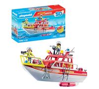 PLAYMOBIL Action Heroes 71598 Barco de Rescate, misión de Rescate en el Agua, Barco Flotante con Techo Desmontable y Accesorios, Juguetes para niños y niñas a Partir de 4 años