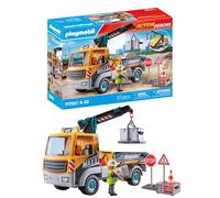 PLAYMOBIL | Action Heroes | Camión de Obra con grúa | Juguetes de construcción para niños | Set de construcción | para niños a Partir de 4 años | 71750
