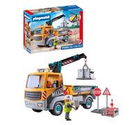 PLAYMOBIL | Action Heroes | Camión de Obra con grúa | Juguetes de construcción para niños | Set de construcción | para niños a Partir de 4 años | 71750