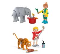 PLAYMOBIL | Animals & Friends | Set Zoo 1 | Animales y cuidados en el zoológico con Tigre y visitante | Descubrimiento lúdico del Mundo Animal con Accesorios | para niños a Partir de 4 años | 210530