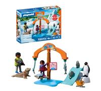Playmobil Juguete Zoo Expedición al Hielo – Pingüinos y focas, carrusel de alimentación, 4+