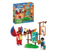 Playmobil Animals & Friends Zoo Mascot Man in parrot costume with 3 tropic