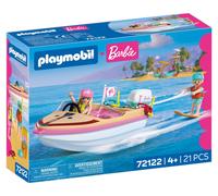 PLAYMOBIL Barbie Avonturenboot, speedboot met Barbie & Ken, wakeboard en snorkel