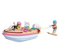 PLAYMOBIL | Barbie | Barco de Aventuras | Lancha rápida con Barbie y Ken