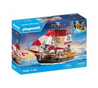 PLAYMOBIL Pirates 71418 Barco Pirata, emocionantes Aventuras en Alta mar, con Accesorios completos como un telescopio, brújula y cañones, Juguetes para niños a Partir de 4 años