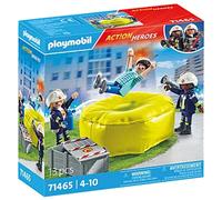 PLAYMOBIL Bomberos con Colchoneta Inflable de Rescate