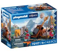 Playmobil | Caballeros | Catapulta de Piedra de los Caballeros Dragones | Catapulta con Función de Lanzamiento y Pared Rocosa | Juguete para Niños a Partir de 4 Años | 72117