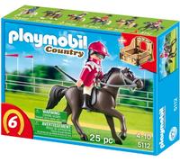 PLAYMOBIL - Caballo árabe con establo, Color marrón y Amarillo (5112)