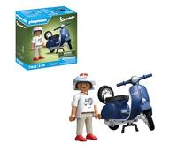 PLAYMOBIL Cars 71622 1969 Vespa 150 Sprint Veloce, Azul, Modelo Fiel para coleccionistas y Aficionados, Incluye Accesorios versátiles y Rueda de Repuesto Desmontable