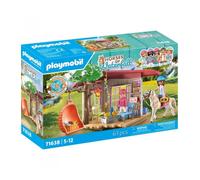PLAYMOBIL Horses of Waterfall 71638 Caseta Club de equitación, Incluyendo Dos Figuras, un Caballo y un escondite Secreto para Suministros, Juguetes sostenibles para niños y niñas a Partir de 5 años