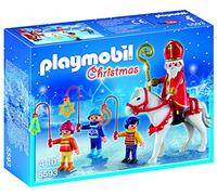 PLAYMOBIL - Christmas San Martín con Niños Playsets de Figuras de jugete (5593)