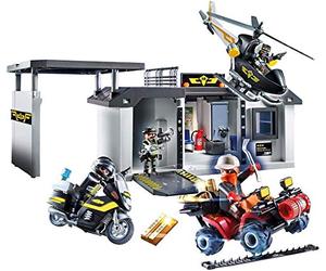 PLAYMOBIL City Action 70338 Comisaría Fuerzas Especiales Maletín, con Efectos de Luz, A Partir de 4 años