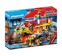 PLAYMOBIL City Action 70557 Operación de Rescate con Camión de Bomberos, Incluye Efecto de luz y Sonido, para niños de 4 a 10 años