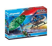 PLAYMOBIL City Action 70569 Helicóptero de la policía, persecución en paracaídas