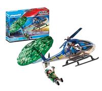 PLAYMOBIL City Action 70569 Helicóptero de la policía, persecución en paracaídas, para niños de 4 a 10 años