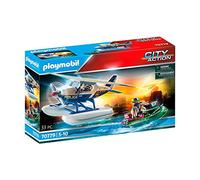 PLAYMOBIL City Action 70779 Policía Hidroavión, persecución de contrabandista, Flotante, Juguetes para niños a Partir de de 5 años