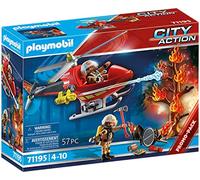 PLAYMOBIL City Action 71195 Helicóptero de Bomberos, Helicóptero de Bomberos con cañón de extinción, Juguete para niños a Partir de 4 años