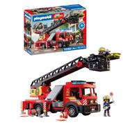 PLAYMOBIL | City Action | Camión de bomberos con escalera | Vehículo de emergencia con escalera de 63 cm, luz y sonido, equipo de rescate y numerosos accesorios | Para niños a partir de 4 años | 72192
