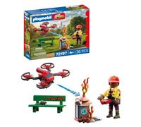 PLAYMOBIL | City Action | Dron de extinción de Incendios | Dron de Alta tecnología con proyectiles de Agua, piloto y Accesorios de Lucha contra Incendios | para niños a Partir de 4 años | 72197