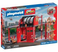 PLAYMOBIL | City Action | Gran Parque de Bomberos | Estación con Centro de Mando, Barra de Deslizamiento, Zona de Entrenamiento y Accesorios | A Partir de 4 años | 72191