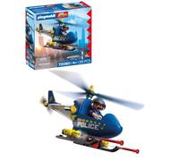 PLAYMOBIL City Action Helicóptero de policía | con Agente de policía, rotores giratorios y función de Disparo | Diversión sin límites | Juguete Infantil para niños a Partir de 4 años | 72080
