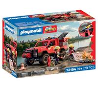 PLAYMOBIL | City Action | Pick-up de Bomberos | Vehículo Todoterreno de Emergencia con función Real de Chorro de Agua, cabrestante y numerosos Accesorios | para niños a Partir de 4 años | 72194