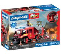 PLAYMOBIL | City Action | Vehículo de Rescate de Bomberos | Vehículo de Emergencia con luz, Sonido, cañón de extinción y Accesorios | A Partir de 4 años | 72193