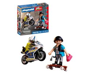 PLAYMOBIL | City Action | Vehículo SWAT | con Agente de policía, Motocicleta de Delincuente y Banda de Clavos | Juguete Infantil a Partir de 4 años | 72066
