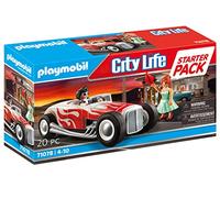 PLAYMOBIL City Life 71078 Starter Pack Hot Rod, Coche de Juguete Estilo años 50, a Partir de 4 años