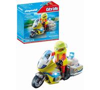 PLAYMOBIL City Life 71205 Moto de Emergencias con luz Intermitente, Juguete para