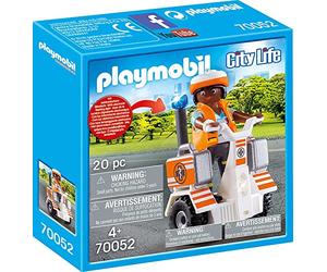 PLAYMOBIL City Life Patinete de Equilibrio de Rescate, Color carbón (70052)