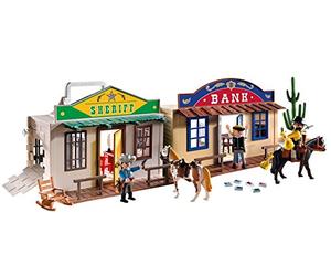 PLAYMOBIL - Ciudad del Oeste, Forma de maletín, Set de Juego (4398)
