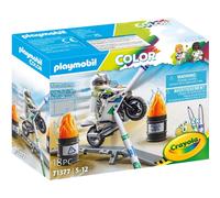PLAYMOBIL Color 71377 Moto, diseño Creativo de vehículos con bolígrafos y Accesorios solubles en Agua para Realizar Acrobacias sorprendentes, Juguetes para niños a Partir de 5 años