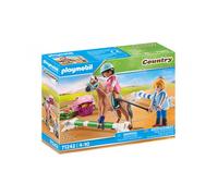 PLAYMOBIL Country 71242 Clase de Equitación, Instructor de equitación para Montar y Saltar, Juguete para niños de 4 años