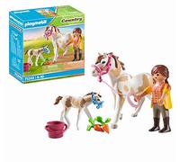 PLAYMOBIL Country 71243 Caballo con Potro, Animales para el picadero y la Granja, Juguete para niños de 4 años