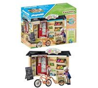 PLAYMOBIL Country 71250 Tienda de Granja 24 Horas, Bicicleta con Remolque, Tienda de Alimentos de Granja ecológica, Juguete sostenible para niños a Partir de 4 años