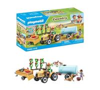 PLAYMOBIL Country 71442 Tractor con tráiler y Cisterna, Cosecha Fresca en la Granja, Aprender sobre el Medio Ambiente, Juegos de rol imaginativos y Divertidos, Juguetes para niños a Partir de 4 años