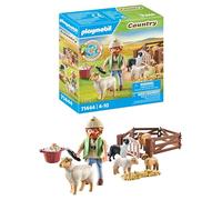 PLAYMOBIL Country 71444 Pastor con rebaño de ovejas, con un Border Collie, un cortapelos y Paja, Juegos de rol imaginativos y Divertidos, Juguetes para niños a Partir de 4 años