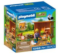 PLAYMOBIL | Country | Gallinero | Establo con gallinas, Pollitos, Zorro y Zona de Venta | para niños a Partir de 4 años | 72168