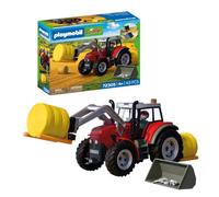 PLAYMOBIL | Country | Gran Tractor con pacas de heno | Tractor Potente con Cargador Frontal, pacas Redondas y Set de Herramientas | para niños a Partir de 4 años | 72305