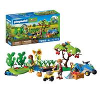 PLAYMOBIL | Country | Huerto idílico | Set de jardín con cortacésped Tractor, Verduras cosechables y numerosos Accesorios | para niños a Partir de 4 años | 72165