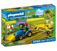 PLAYMOBIL | Country | Pequeño Tractor con rastrillo hilerador | Set de Tractor con hilerador, Vaca, Remolque y Accesorios | para niños a Partir de 4 años | 72163